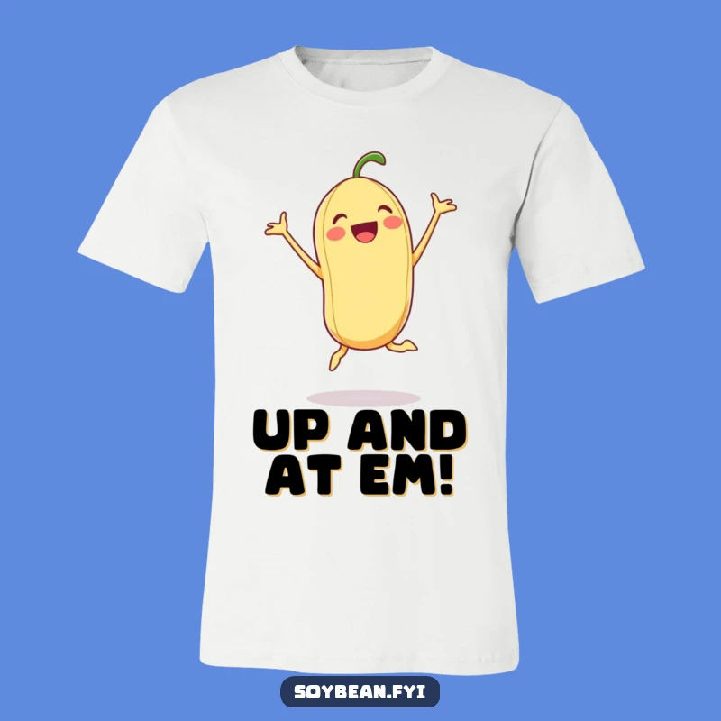 Funny Excited Soybean T-Shirt: High-Energy Jumping Jack Tee, Perfect Gift for Active People