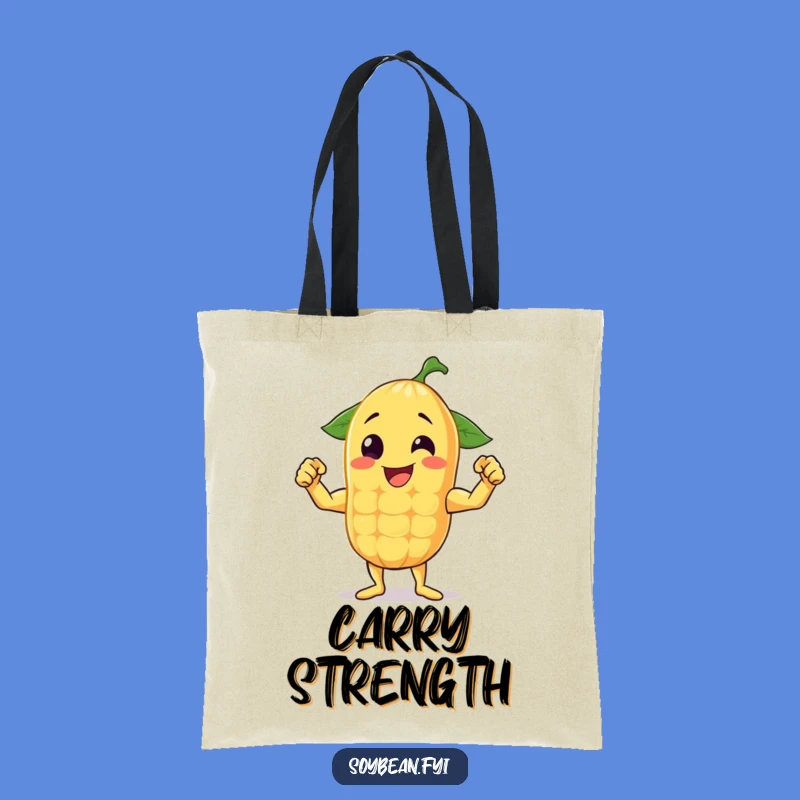 Funny Flexing Soybean Tote Bag: Carry Your Strength in Style, Perfect Funny Gift!