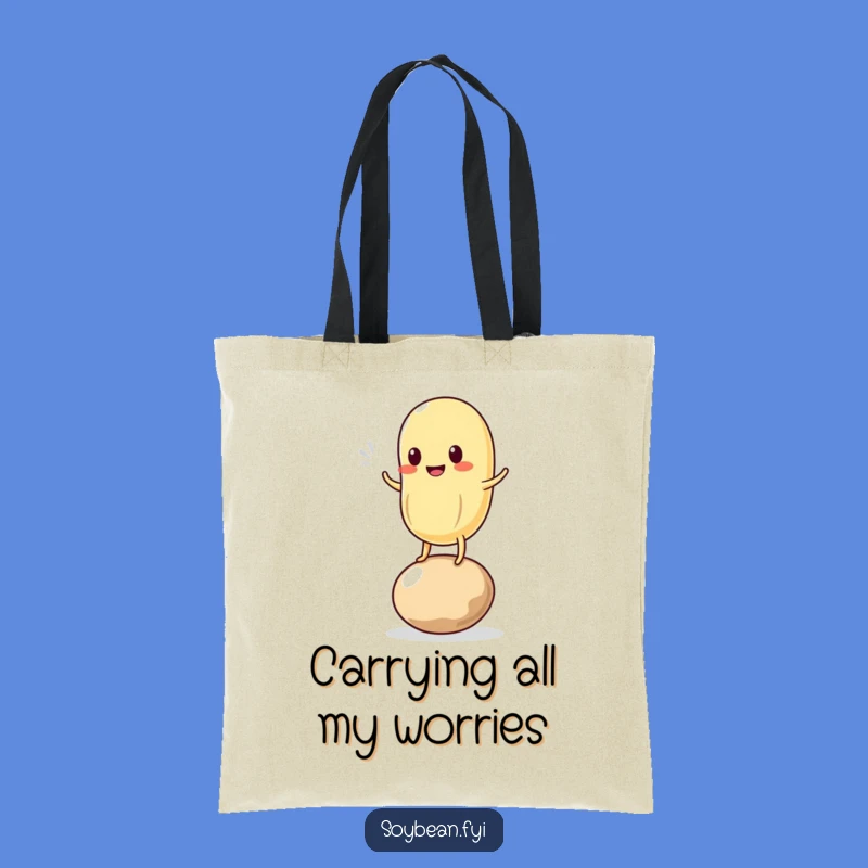 Funny Kawaii Soybean Wobble Tote Bag: Carry Your Laughs!