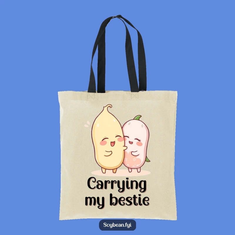 Funny Winked Soybean Nudging Tote Bag - Playful Accessory for Everyday Carry