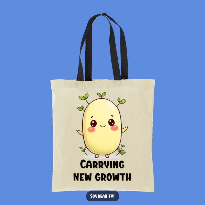 Funny Sprouting Soybean Tote Bag: Carry Nature's Cheer!