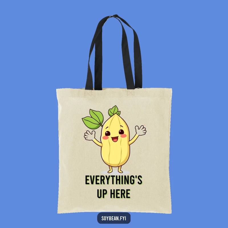 Funny Kawaii Soybean Waving Tote - Happy Greetings Bag Gift
