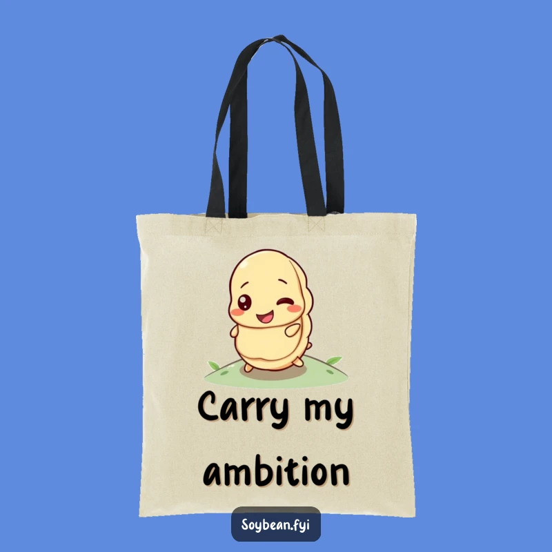 Funny Determined Soybean Rolling Uphill Tote Bag: Carry Your Grit, Great Gift