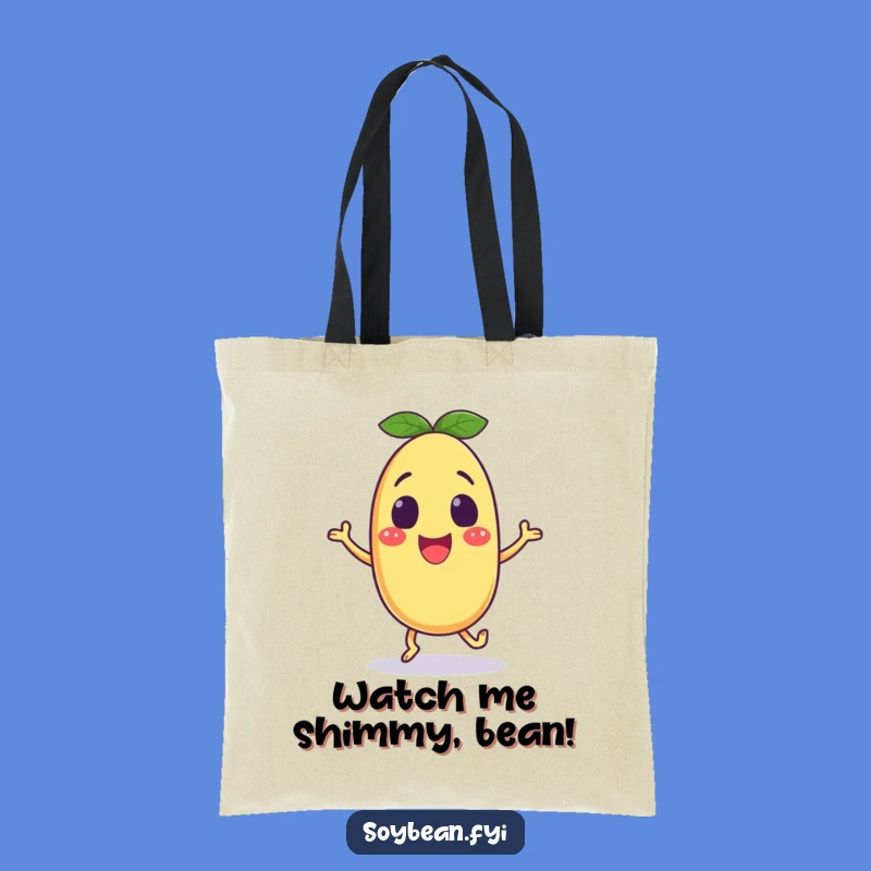 Funny Excited Soybean Tote Bag: Carry Your Moves Humorous Gift