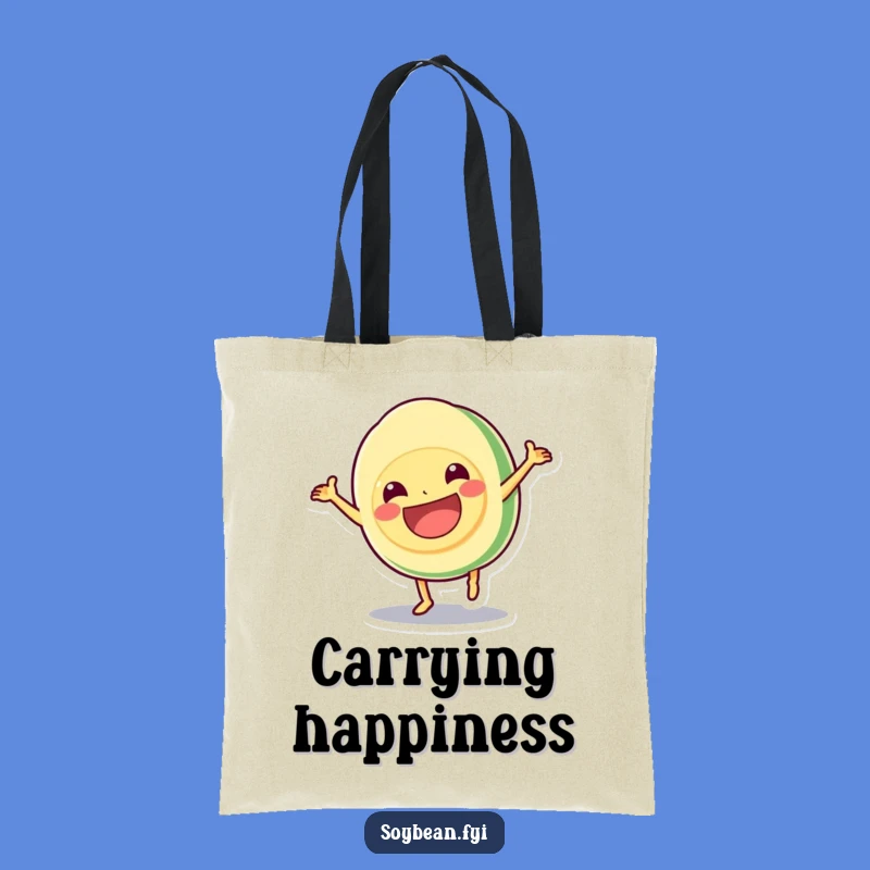 Funny Kawaii Soybean Cartwheel Tote Bag - Hilarious Grinning Accessory