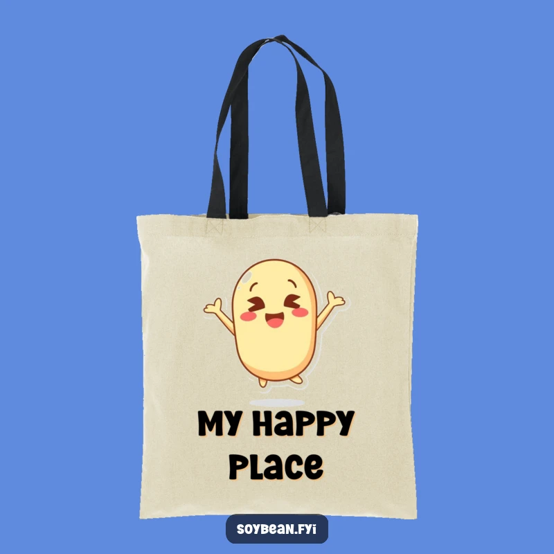 Funny Kawaii Soybean Jump Tote Bag: Carry Your Joy!