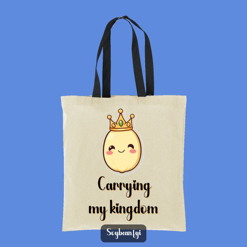 Funny Royal Soybean Tote Bag: Carry Your Crown, Chic and Humorous Gift