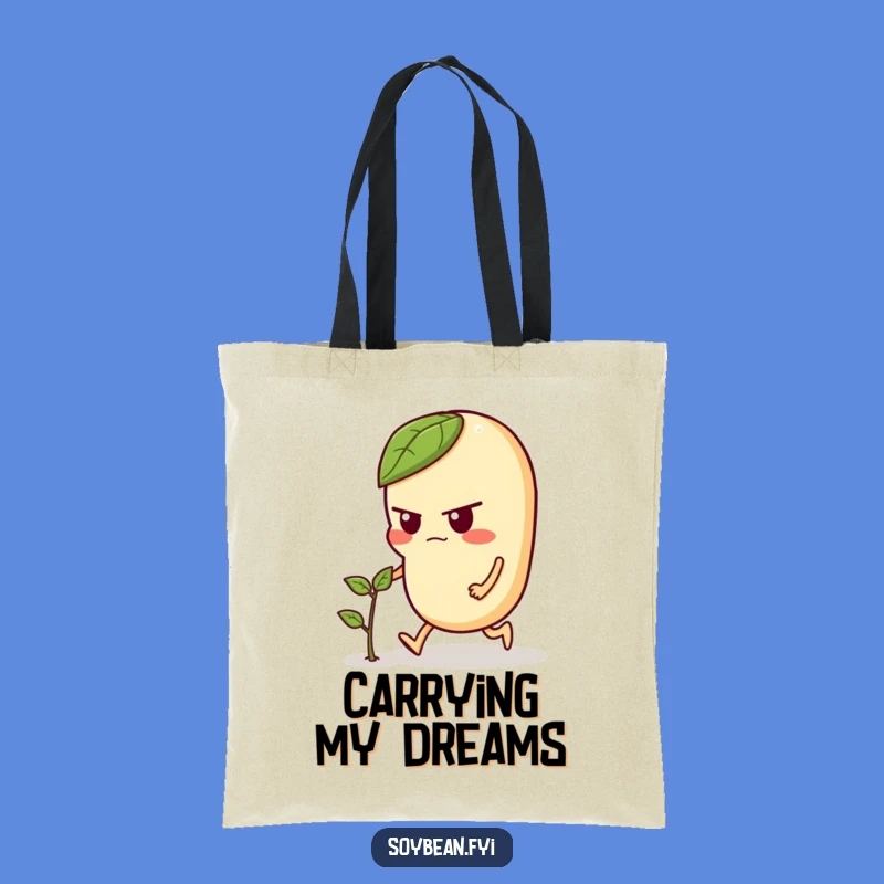 Funny Soybean Gardener Tote Bag: Determined Sprout Pusher, Practical Funny Gift