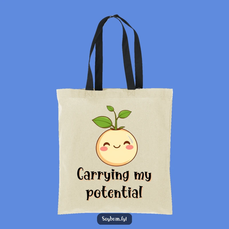 Funny Soybean Sprout Tote Bag: Carry Your Contentment Everywhere!