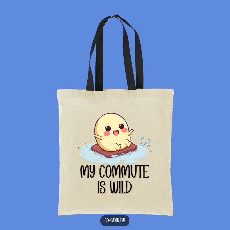 Funny Kawaii Soybean Slide Tote Bag: Carry Your Mishaps!