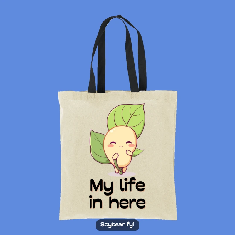 Funny Shy Soybean Tote Bag: Adorable Veggie Carry-All, Perfect Humorous Gift for Shoppers