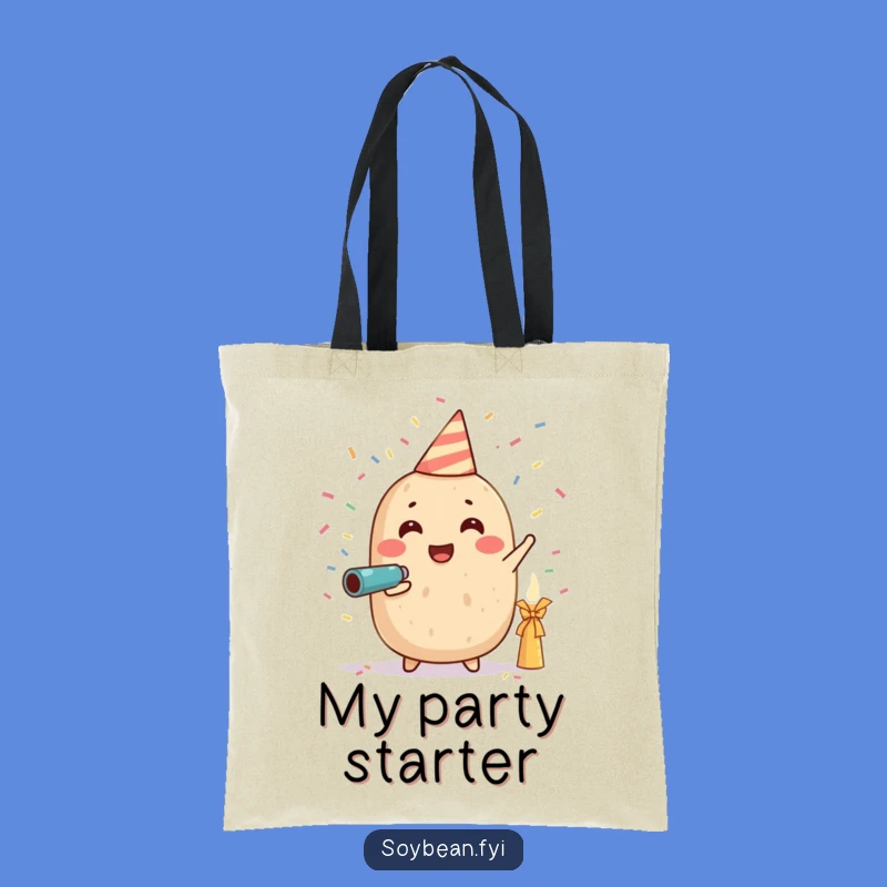 Funny Soybean Party Tote Bag: Confetti Cannon Style, Practical Funny Gift