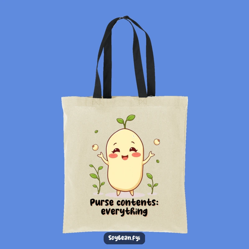 Funny Happy Soybean Tote Bag: Carry Your Juggling Joy!